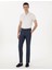 Lacivert Slim Fit Beli Lastikli Kanvas Pantolon 1