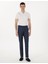 Lacivert Slim Fit Beli Lastikli Kanvas Pantolon 3