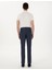 Lacivert Slim Fit Beli Lastikli Kanvas Pantolon 4