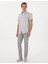 Gri Slim Fit Kanvas Pantolon 1
