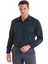 Lacivert Slim Fit Düz 100% Pamuk Slim Yaka Uzun Kollu Saten Gömlek 1