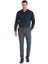 Lacivert Slim Fit Düz 100% Pamuk Slim Yaka Uzun Kollu Saten Gömlek 2