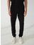 Lastikli Bel Slim Fit Siyah Erkek Eşofman Altı 74OBAG00CF300899 3