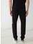 Lastikli Bel Slim Fit Siyah Erkek Eşofman Altı 74OBAG00CF300899 5