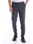 Lacivert Slim Fit Yandan Cepli Desenli Yünlü Düşük Bel Kumaş Pantolon 1