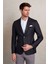 Lacivert Comfort Fit Desenli Sivri Yaka 4 Drop Klasik Ceket 3