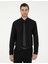 Siyah Slim Fit Uzun Kollu Basic Gömlek 3