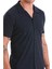 Lacivert Regular Fit Jakarlı Polo Yaka Pamuklu Tişört 5