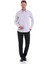 Lila Comfort Fit Çizgili %100 Pamuklu Slim Yaka Uzun Kollu Casual Gömlek 2