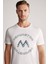 Logolu Pima Pamuk Beyaz T-Shirt 1