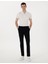 Siyah Slim Fit Beli Lastikli Kanvas Pantolon 3