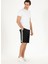 Siyah Erkek Slim Fit Düz Sweat Şort Salvıo-P 4