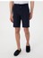 Lacivert Slim Fit Dokuma Şort 2