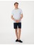 Lacivert Slim Fit Dokuma Şort 3