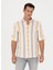 Slim Fit Gömlek Yaka Çizgili Turuncu Erkek Gömlek Nova 3