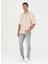 Slim Fit Gömlek Yaka Çizgili Turuncu Erkek Gömlek Nova 4