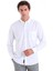 Beyaz Comfort Fit Düz 100% Pamuk Düğmeli Yaka Uzun Kollu Casual Oxford Gömlek 1