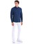 Lacivert Comfort Fit Düz 100% Pamuk Düğmeli Yaka Uzun Kollu Casual Oxford Gömlek 4