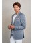 Lacivert Slim Fit Çizgili Sivri Yaka Casual Ceket 3