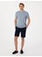 Lacivert Slim Fit Dokuma Şort 1