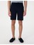 Lacivert Slim Fit Dokuma Şort 2