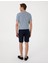 Lacivert Slim Fit Dokuma Şort 4
