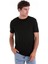Siyah Regular Fit Düz Bisiklet Yaka Rayon Triko Tişört 1