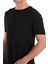 Siyah Regular Fit Düz Bisiklet Yaka Rayon Triko Tişört 5