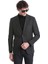 Haki Slim Fit Düz Mono Yaka Casual Flanel Takım Elbise 3