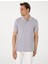 Açık Gri Slim Fit Polo Yaka Tişört 3