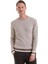 Bej Comfort Fit Düz Pamuklu Bisiklet Yaka Casual Triko Kazak 4