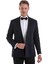 Lacivert Slim Fit Düz Sivri Yaka Klasik Kruvaze Smokin Damatlık 6