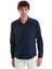 Lacivert Slim Fit Düz Slim Yaka Pamuklu Uzun Kollu Gömlek 1