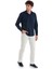 Lacivert Slim Fit Düz Slim Yaka Pamuklu Uzun Kollu Gömlek 2