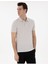 Açık Gri Slim Fit %100 Pamuk Polo Yaka Basic Tişört 1