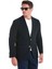 Lacivert Slim Fit Düz Mono Yaka Casual Ceket 4