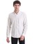 Bej Slim Fit Çizgili Dik Yaka Pamuklu Uzun Kollu Casual Gömlek 1