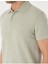 Haki Slim Fit Örme Dokulu Polo Yaka Tişört 7