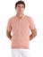 Pembe Regular Fit Düz Pamuklu Polo Yaka Triko Tişört 3