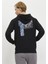 Siyah Ön Arka Baskılı Kapüşonlu Pamuk Regular Fit Erkek Sweatshirt Multıcultured Hoodıe 3