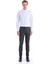 Beyaz Comfort Fit Düz 100% Pamuk Düğmeli Yaka Uzun Kollu Casual Gömlek 5