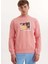 Pembe Baskılı Bisiklet Yaka Pamuklu Regular Fit Erkek Sweatshirt Wmcollage Fun 1