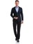 Lacivert Slim Fit Düz Mono Yaka Klasik Keten Ceket 2