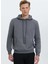 Antrasit Kapüşonlu Cepli Pamuklu Regular Fit Erkek Sweatshirt Core Hoodıe W/pocket 1