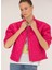 Pembe Bisiklet Yaka Kadın Crop Top Ince Mont Jalek 4