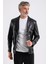 Alba Erkek Siyah Deri Blazer Ceket 4