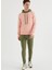 Pembe Haki Kapüşonlu Pamuklu Regular Fit Erkek Sweatshirt Core Colour Blocked Hoodıe 2