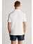 Beyaz Havlu Kumaş Polo Yaka T-Shirt 5