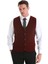 Bordo Regular Fit Düz V Yaka Triko Yelek 1
