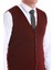 Bordo Regular Fit Düz V Yaka Triko Yelek 4